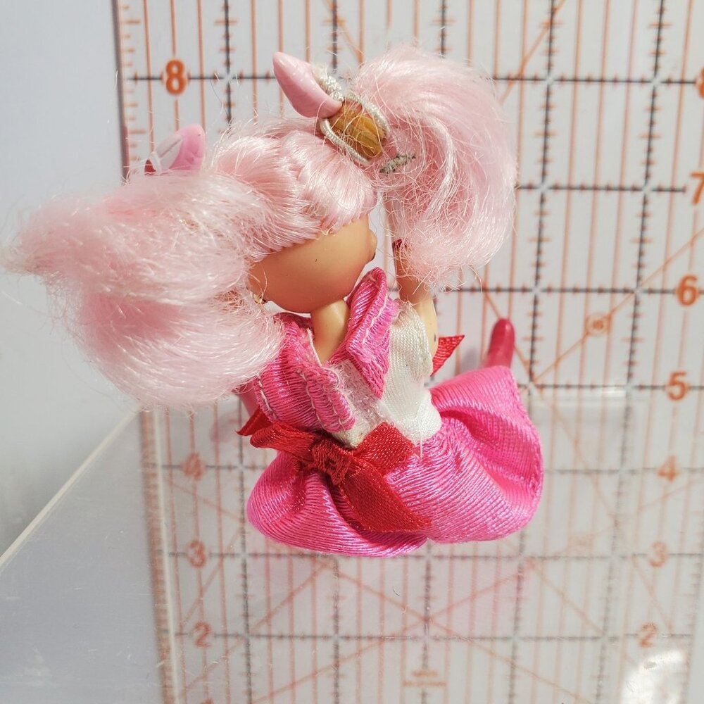 Chibi Moon 5 Inch Doll 1997 Pink Hair Red White Removable Outfit Sailor - Picture 7 of 11